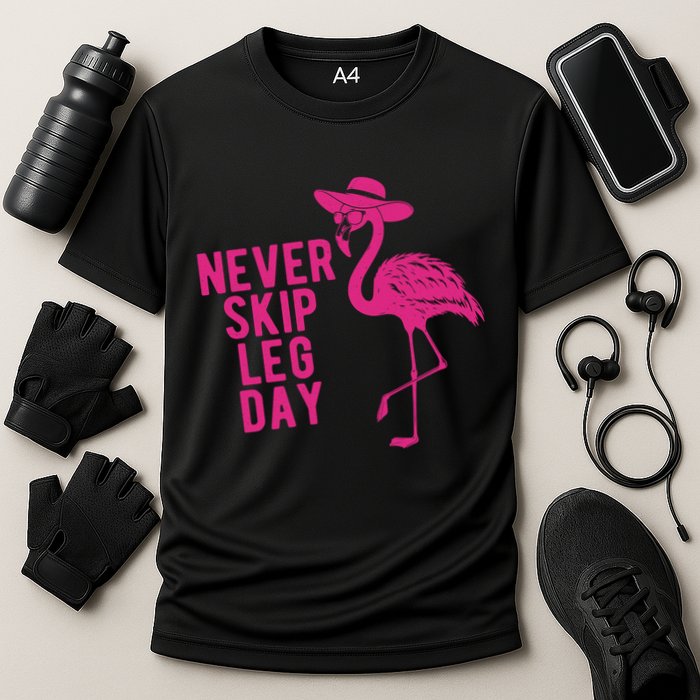 Never Skip Leg Day Flamingo Cooling Performance Crew T-Shirt