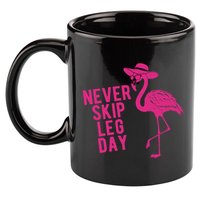 Never Skip Leg Day Flamingo 11oz C Handle Ceramic Mug