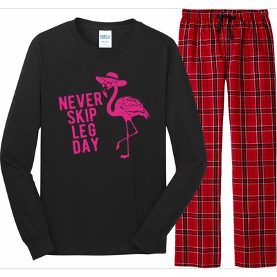 Never Skip Leg Day Flamingo Long Sleeve Pajama Set