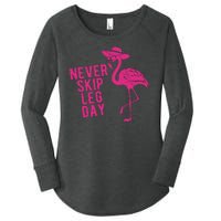 Never Skip Leg Day Flamingo Women's Perfect Tri Tunic Long Sleeve Shirt