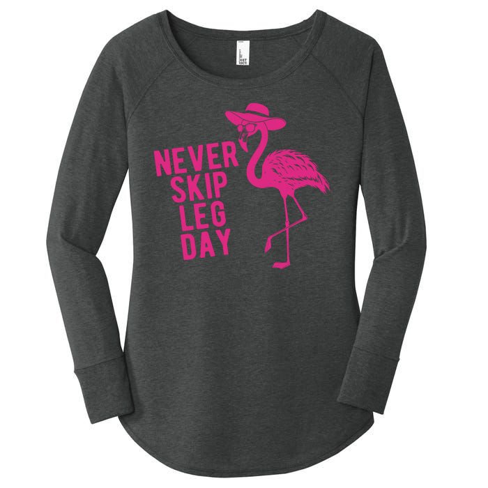 Never Skip Leg Day Flamingo Women's Perfect Tri Tunic Long Sleeve Shirt