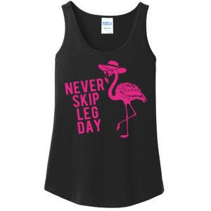 Never Skip Leg Day Flamingo Ladies Essential Tank