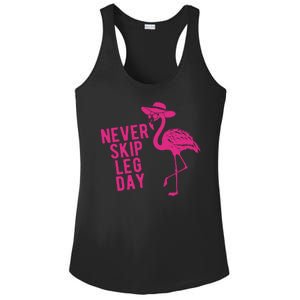 Never Skip Leg Day Flamingo Ladies PosiCharge Competitor Racerback Tank