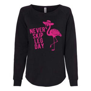 Never Skip Leg Day Flamingo Womens California Wash Sweatshirt