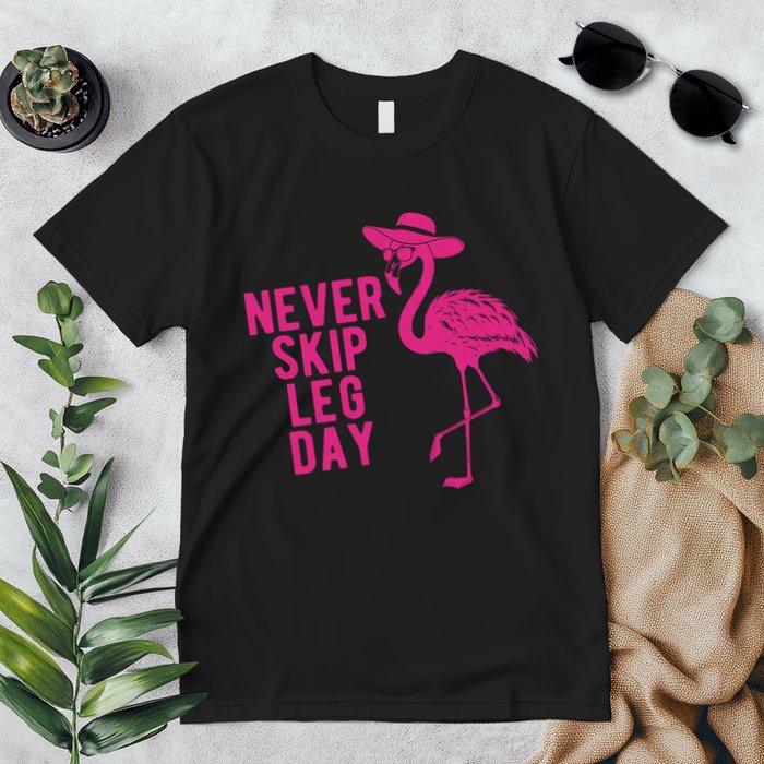 Never Skip Leg Day Flamingo Premium T-Shirt