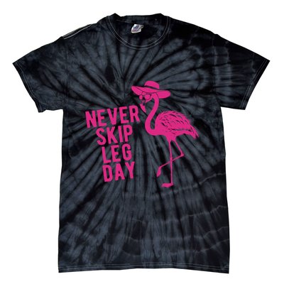 Never Skip Leg Day Flamingo Tie-Dye T-Shirt