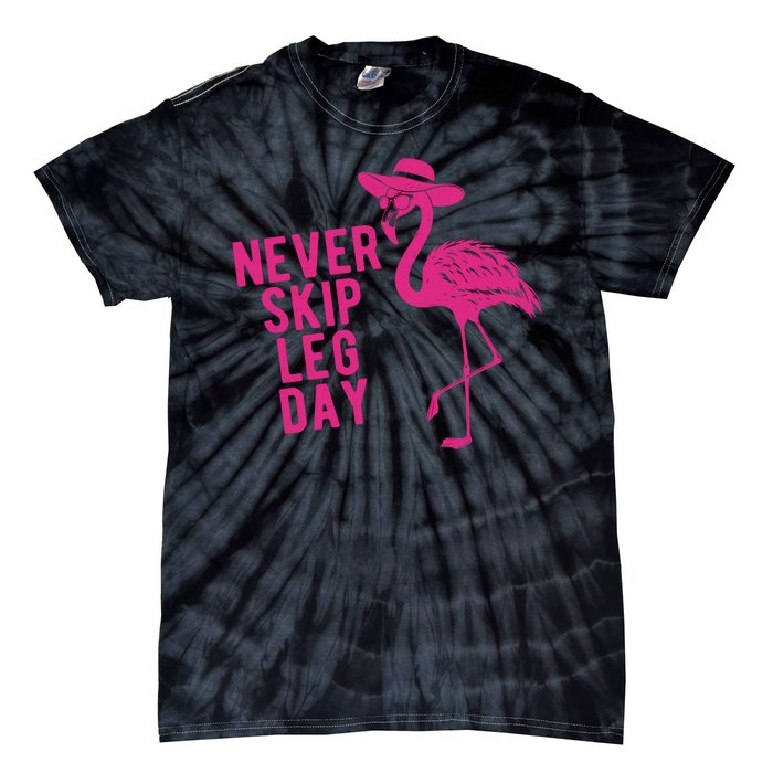 Never Skip Leg Day Flamingo Tie-Dye T-Shirt