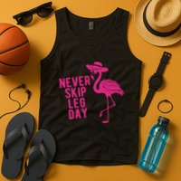 Never Skip Leg Day Flamingo Tank Top