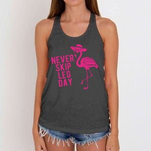 Never Skip Leg Day Flamingo Women's Knotted Racerback Tank