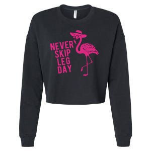 Never Skip Leg Day Flamingo Cropped Pullover Crew