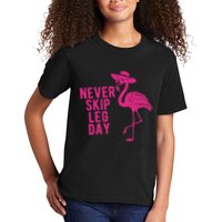 Never Skip Leg Day Flamingo Kids T-Shirt