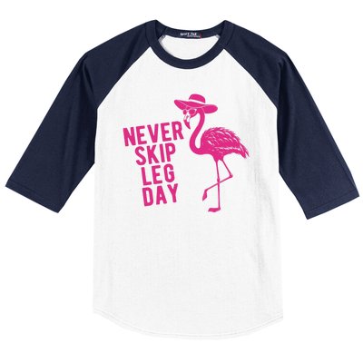 Never Skip Leg Day Flamingo Baseball Sleeve Shirt