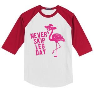 Never Skip Leg Day Flamingo Kids Colorblock Raglan Jersey