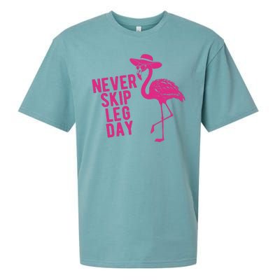 Never Skip Leg Day Flamingo Sueded Cloud Jersey T-Shirt