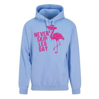 Never Skip Leg Day Flamingo Unisex Surf Hoodie