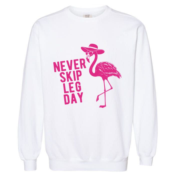 Never Skip Leg Day Flamingo Garment-Dyed Sweatshirt
