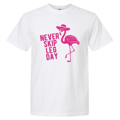 Never Skip Leg Day Flamingo Garment-Dyed Heavyweight T-Shirt