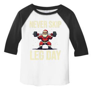 Never Skip Leg Day Santa Funny Christmas Toddler Fine Jersey T-Shirt