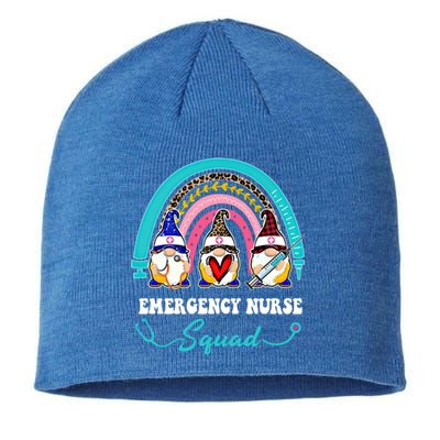 Nurse Squad Leopard Rainbow Gnome Emergency Nurse Gift Sustainable Beanie