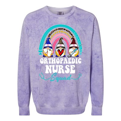 Nurse Squad Leopard Rainbow Gnome Orthopaedic Nurse Funny Gift Colorblast Crewneck Sweatshirt