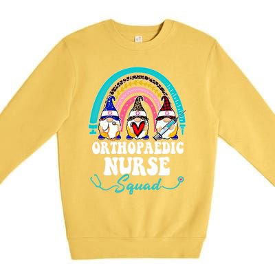 Nurse Squad Leopard Rainbow Gnome Orthopaedic Nurse Funny Gift Premium Crewneck Sweatshirt