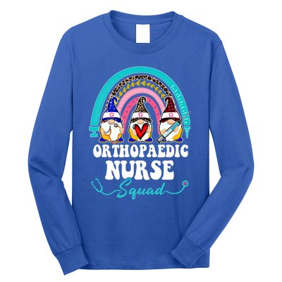 Nurse Squad Leopard Rainbow Gnome Orthopaedic Nurse Funny Gift Long Sleeve Shirt