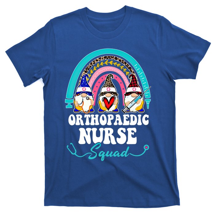 Nurse Squad Leopard Rainbow Gnome Orthopaedic Nurse Funny Gift T-Shirt