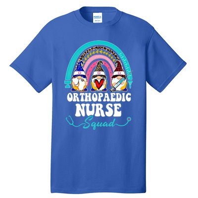 Nurse Squad Leopard Rainbow Gnome Orthopaedic Nurse Funny Gift Tall T-Shirt