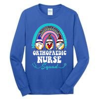 Nurse Squad Leopard Rainbow Gnome Orthopaedic Nurse Funny Gift Tall Long Sleeve T-Shirt