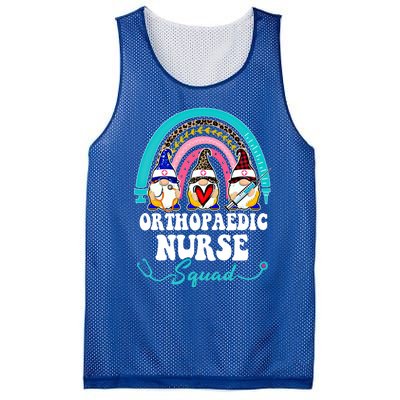 Nurse Squad Leopard Rainbow Gnome Orthopaedic Nurse Funny Gift Mesh Reversible Basketball Jersey Tank