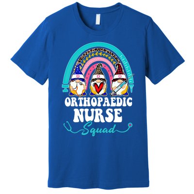 Nurse Squad Leopard Rainbow Gnome Orthopaedic Nurse Funny Gift Premium T-Shirt