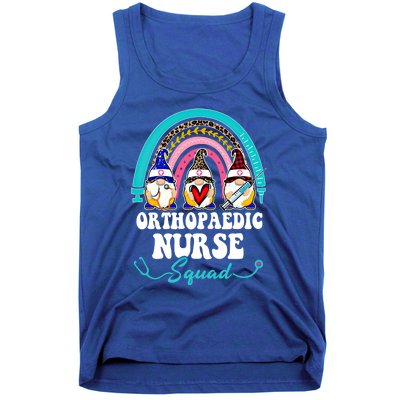 Nurse Squad Leopard Rainbow Gnome Orthopaedic Nurse Funny Gift Tank Top