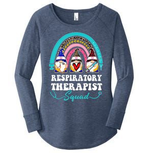 Nurse Squad Leopard Rainbow Gnome Respiratory Therapist Gift Women's Perfect Tri Tunic Long Sleeve Shirt