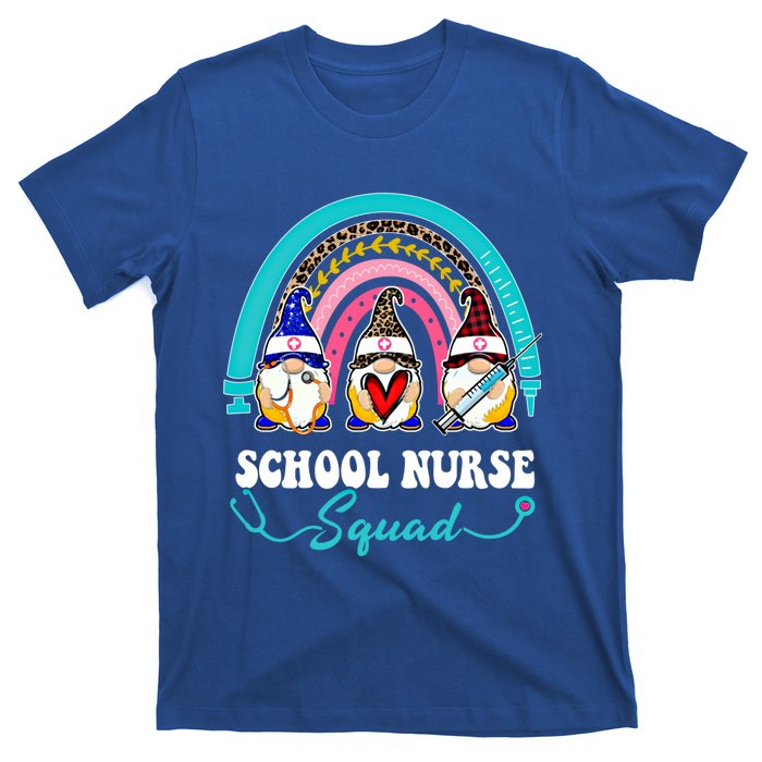 Nurse Squad Leopard Rainbow Gnome School Nurse Gift T-Shirt