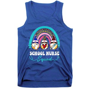 Nurse Squad Leopard Rainbow Gnome School Nurse Gift Tank Top