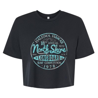 North Shore Long Board Surf Bella+Canvas Jersey Crop Tee