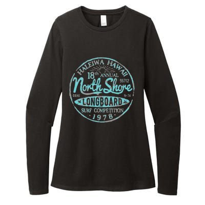 North Shore Long Board Surf Womens CVC Long Sleeve Shirt