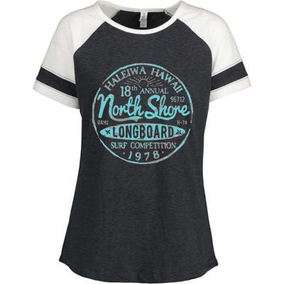 North Shore Long Board Surf Enza Ladies Jersey Colorblock Tee