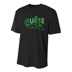 Nurse Shamrock Leaf Party Saint Shenanigan Clover Irishman Youth Performance Sprint T-Shirt