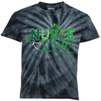 Nurse Shamrock Leaf Party Saint Shenanigan Clover Irishman Kids Tie-Dye T-Shirt