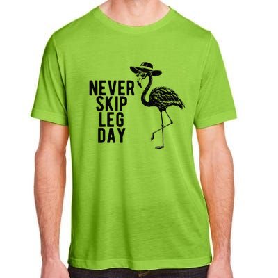 Never Skip Leg Day Flamingo Bird Adult ChromaSoft Performance T-Shirt