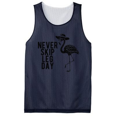 Never Skip Leg Day Flamingo Bird Mesh Reversible Basketball Jersey Tank