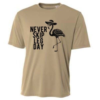 Never Skip Leg Day Flamingo Bird Cooling Performance Crew T-Shirt