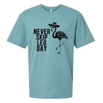 Never Skip Leg Day Flamingo Bird Sueded Cloud Jersey T-Shirt