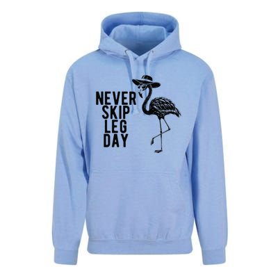 Never Skip Leg Day Flamingo Bird Unisex Surf Hoodie