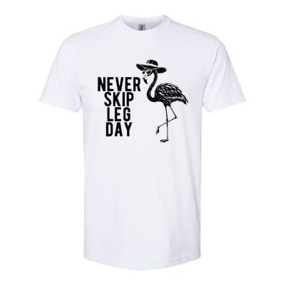 Never Skip Leg Day Flamingo Bird Softstyle CVC T-Shirt