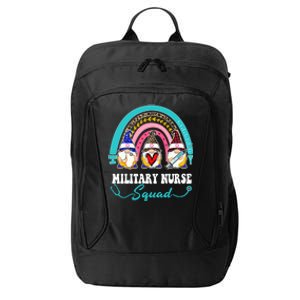 Nurse Squad Leopard Rainbow Gnome Military Nurse Gift City Backpack