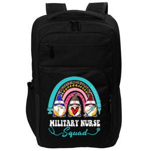 Nurse Squad Leopard Rainbow Gnome Military Nurse Gift Impact Tech Backpack