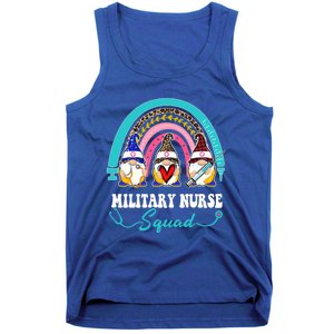 Nurse Squad Leopard Rainbow Gnome Military Nurse Gift Tank Top