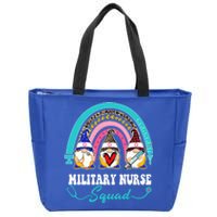 Nurse Squad Leopard Rainbow Gnome Military Nurse Gift Zip Tote Bag